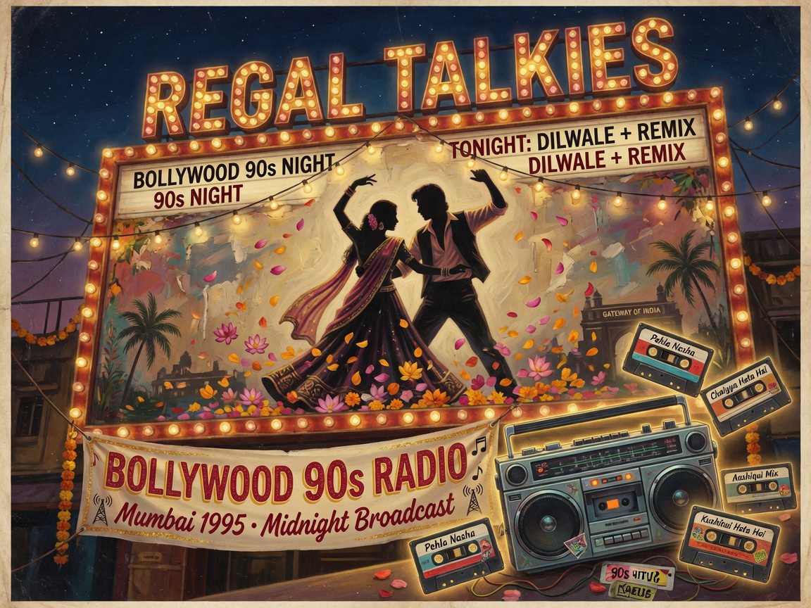 Bollywood 90s Radio, streaming Hindi film music from the 1990s golden era
