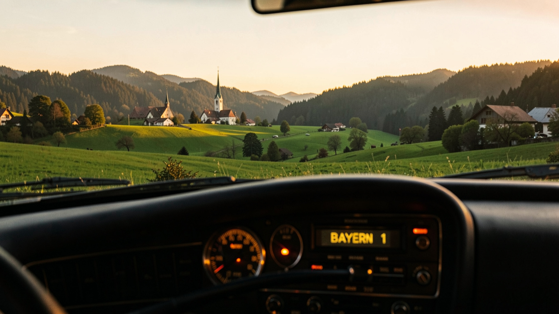 Bavarian countryside at golden hour representing Bayern 1 Niederbayern/Oberpfalz