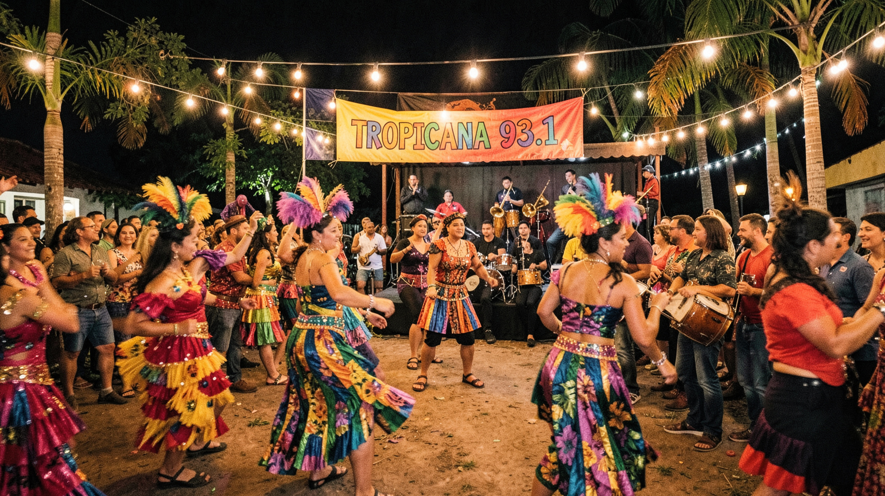 A lively outdoor salsa dance party in Cali, Colombia