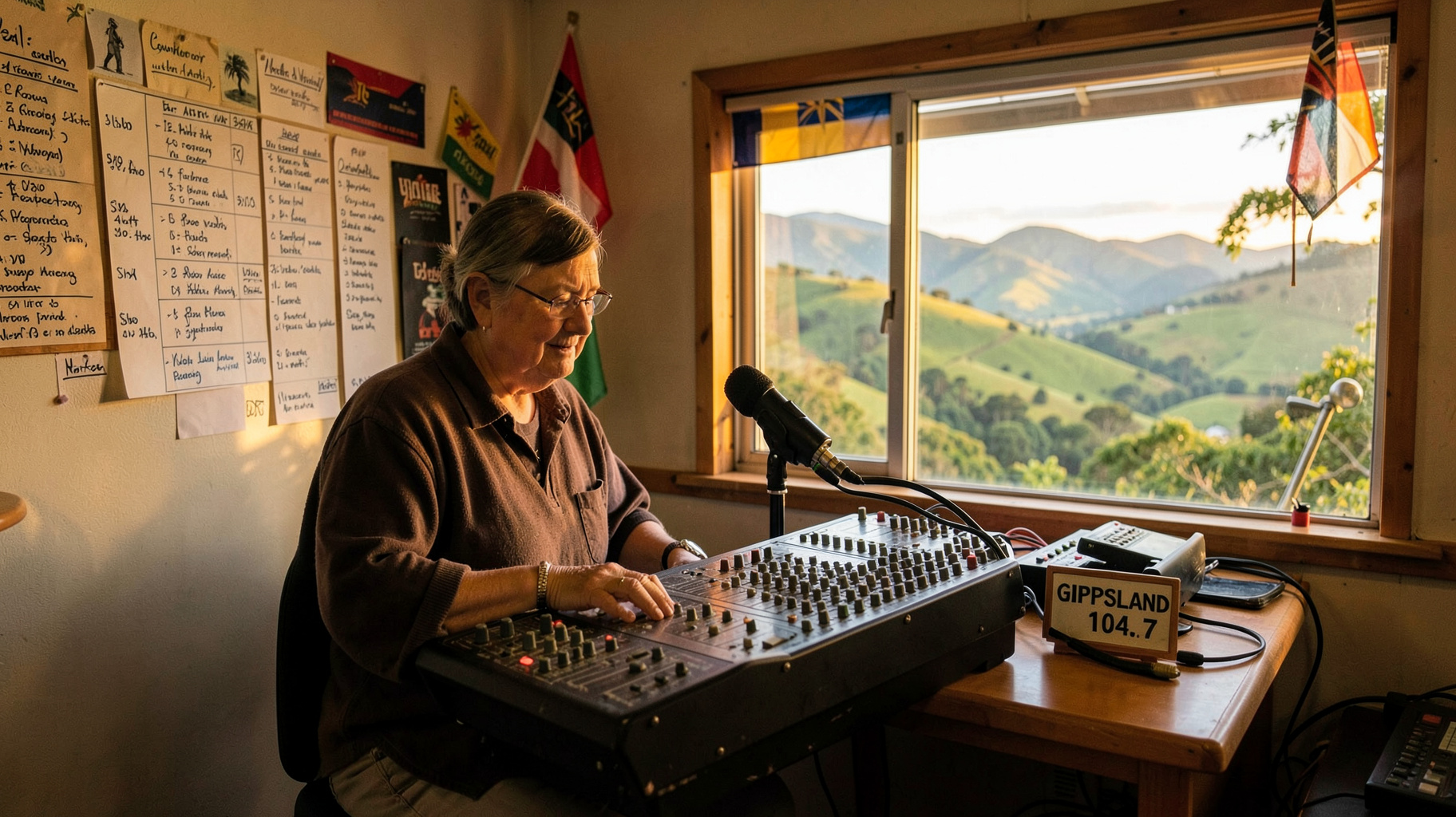 A volunteer presenter at Gippsland FM