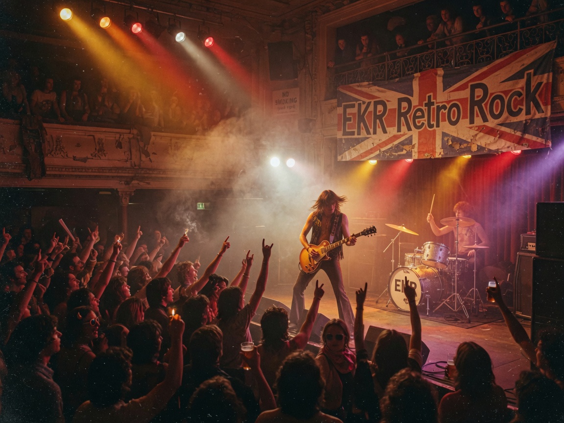 A crowd at a classic rock concert evoking EKR Retro Rock