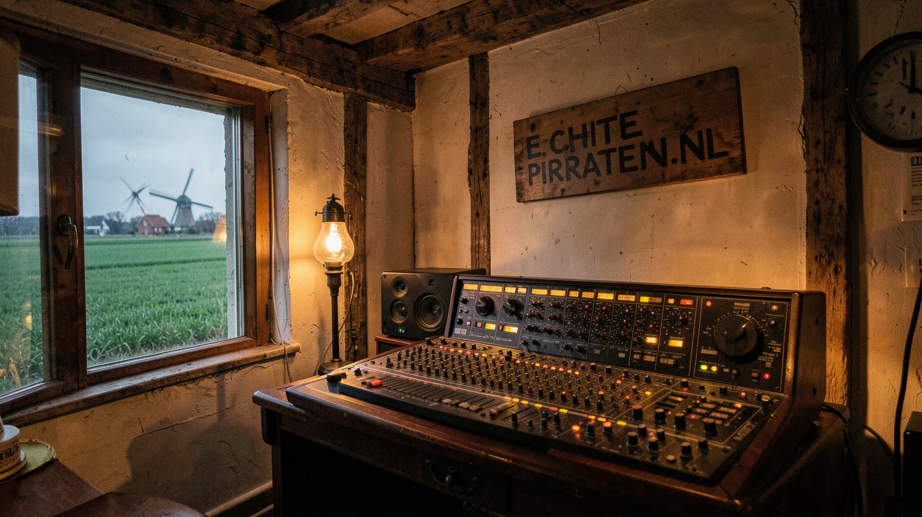 Echtepiraten.nl pirate radio studio in rural Drenthe