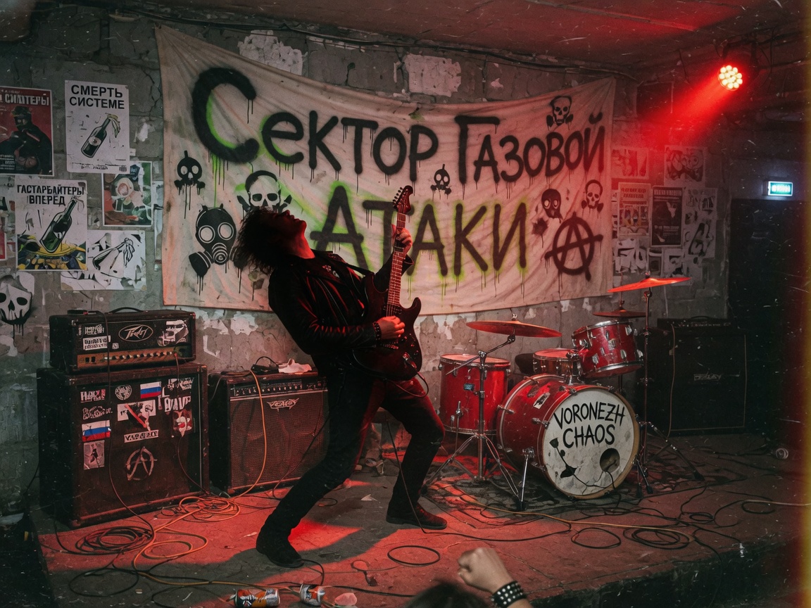 A punk rock stage tribute to Сектор Газовой Атаки in Voronezh