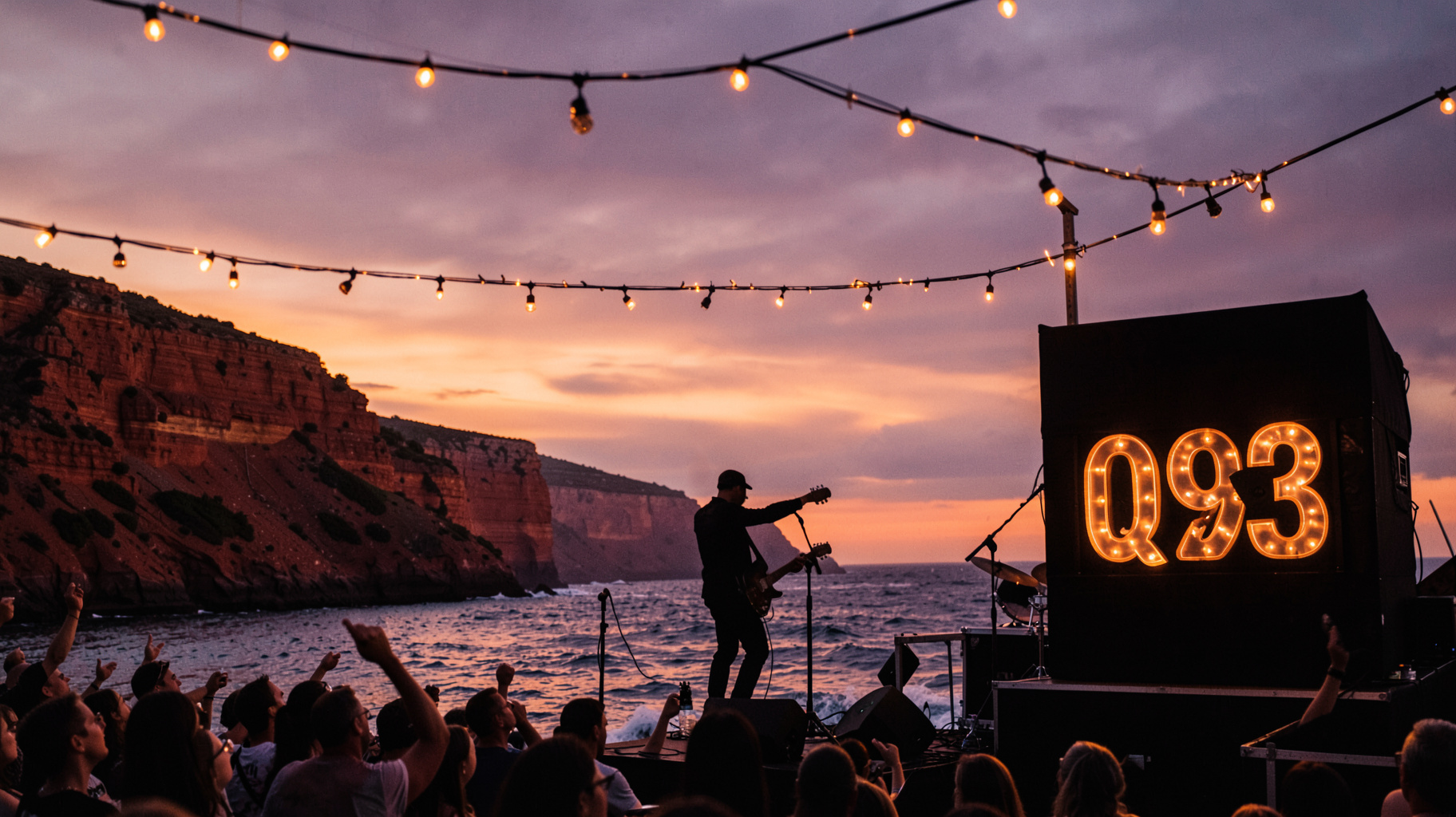 Rock concert stage overlooking Prince Edward Island