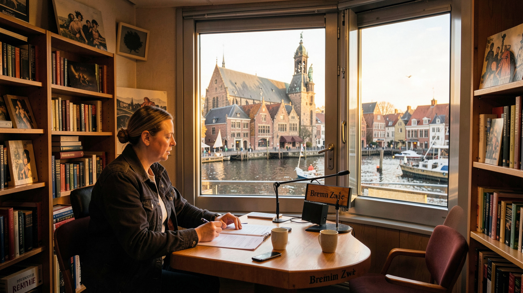 Historic harbor city radio studio in Bremen representing Bremen Zwei
